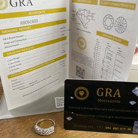 1.4ct Moissanite Diamond Ring! size 6 Moissanite 14k white Gold/silver - Picture 16 of 16